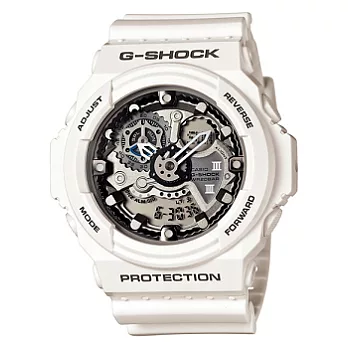 G-SHOCK 勇者開天帶動時尚革命液晶優質腕錶-白色-GA-300-7A