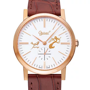 瑞士愛其華 ( Ogival ) 無窮動藝術百年手上鍊紀念錶玫瑰金色