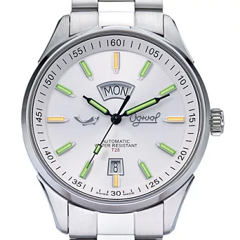 瑞士愛其華( Ogival ) 最新款夜鷹系列自動機械錶銀色