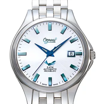 瑞士愛其華( Ogival ) 經典時刻自動機械腕錶/ 40MM白色