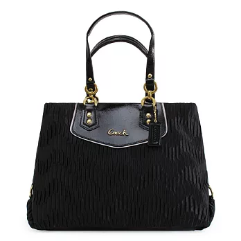 《COACH》黑色皺摺織布醫生包黑色