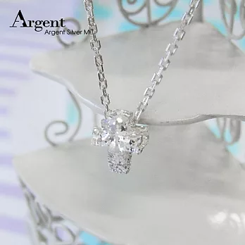 【ARGENT銀飾】「純銀-金蔥-立體十字架」18吋純銀項鍊