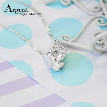 【ARGENT銀飾】「純銀-金蔥-立體女生(符號)」 18吋純銀項鍊