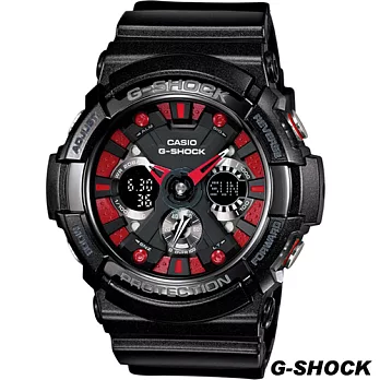 CASIO G-SHOCK 經典酷黑系列雙顯運動錶 GA-200SH-1