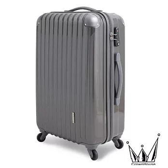 【Crownhouse】花漾鑽彩-28吋超輕量PC鏡面TSA海關鎖行李箱(鐵灰)