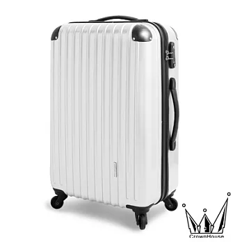 【Crownhouse】花漾鑽彩-28吋超輕量PC鏡面TSA海關鎖行李箱(白色)