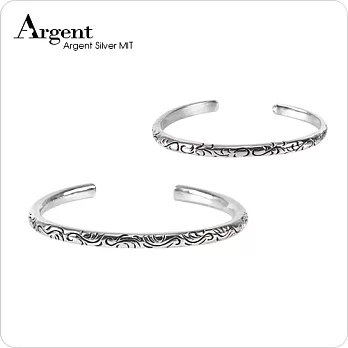 【ARGENT銀飾】「愛戀圖紋(粗+細)」純銀手環