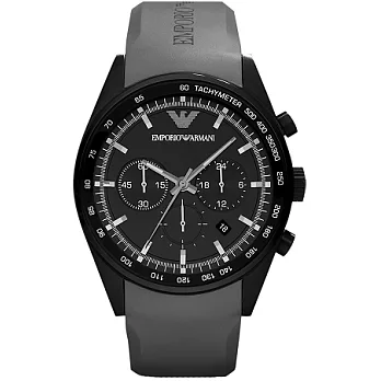ARMANI 風靡全球紳士三眼指針時尚優質腕錶-灰色-AR5978