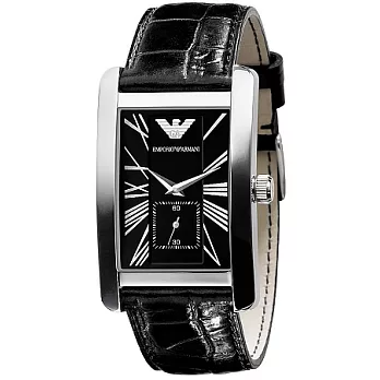 ARMANI 品味達人宣言優質時尚腕錶-黑-AR0143