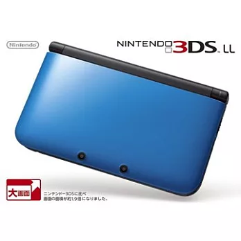 3DS LL 藍黑色主機(日版) 附鐵拳3D與原廠電源線.保護貼