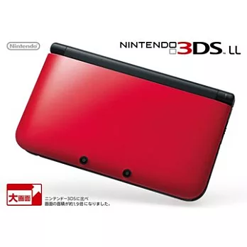 3DS LL 紅黑色主機(日版) 附鐵拳3D與原廠電源線.保護貼