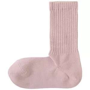 [MUJI 無印良品]女棉混螺紋直角襪粉紅