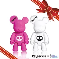 Choicee x Qee 8GB公仔熊隨身碟-情人節組合粉紅+白色
