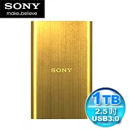 SONY 髮絲紋 1TB USB3.0 2.5吋行動硬碟 HD-E1 (金色)
