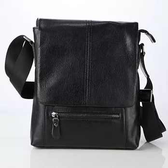 【JENHAO】魅力風格直式蓋頭牛皮斜背包 8023-2