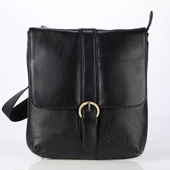 【JENHAO】魅力風格直式蓋頭牛皮斜背包 0086