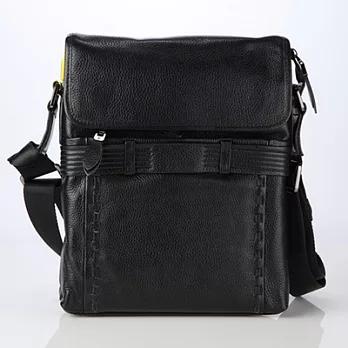 【JENHAO】魅力風格直式蓋頭牛皮斜背包 8012-2