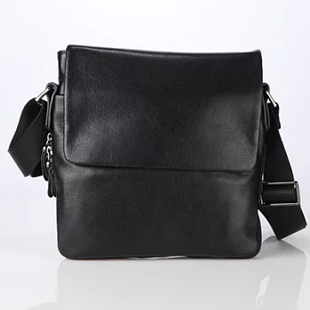 【JENHAO】魅力風格直式蓋頭牛皮斜背包 401