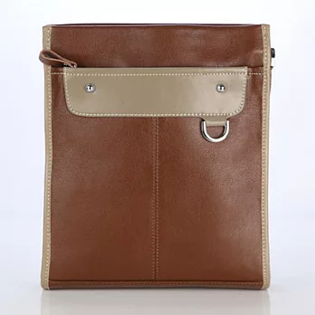 【JENHAO】魅力風格直式牛皮斜背包 28031卡其色