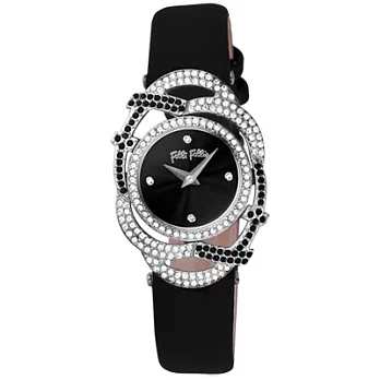 Folli Follie 高嶺之花都會晶鑽腕錶(黑玫瑰金)