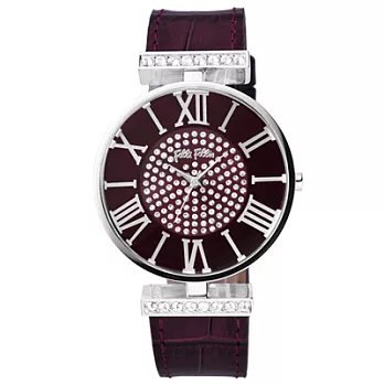 Folli Follie 動人焦點時尚晶鑽腕錶(紫)