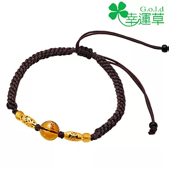 幸運草金飾 ♣圓滿六字真言♣ 金加琉璃開運手環
