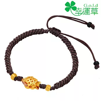 幸運草金飾 ♣年連有餘♣ 金加水晶開運手環
