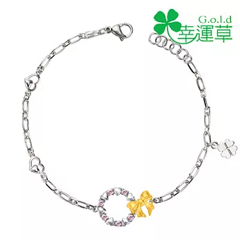 幸運草金飾 ♣甜蜜花圈♣ 金加銀手鍊