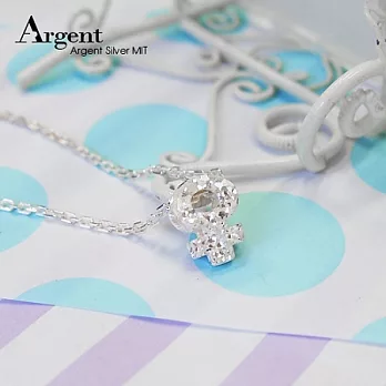 【ARGENT銀飾】「純銀-金蔥-立體女生(符號)」 16吋純銀項鍊