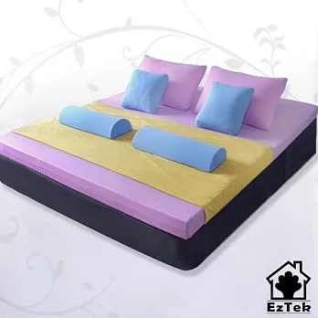日本 [輕鬆睡-EzTek] 全平面備長炭感溫釋壓記憶床墊{雙人9cm}繽紛多彩3色淡紫色