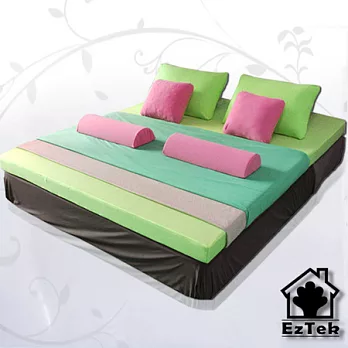 日本 [輕鬆睡-EzTek] 全平面備長炭感溫釋壓記憶床墊{雙人9cm}繽紛多彩2色淺綠色