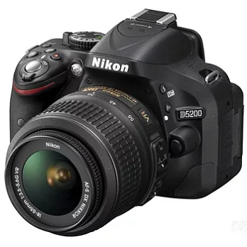 Nikon D5200+18-55mm 變焦鏡組+32GC10+專用電池X2+大球清潔組+拭鏡筆+保護鏡+專用快門線+專用遙控器+專用相機包+HDMI-黑色